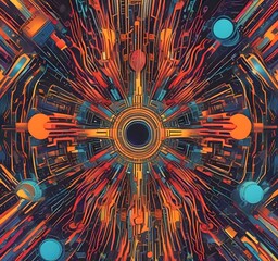 Wall Mural - illustration of abstract technology background.
