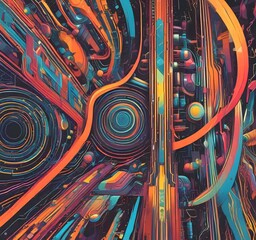 Wall Mural - illustration of abstract technology background.