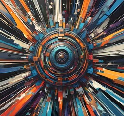 Wall Mural - illustration of abstract technology background.