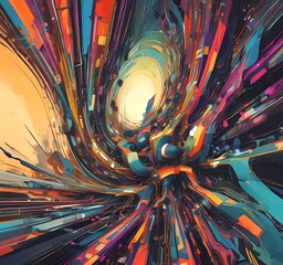 Wall Mural - illustration of abstract technology background.