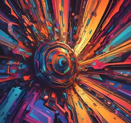 Wall Mural - illustration of abstract technology background.