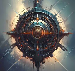 Wall Mural - illustration of abstract technology background.