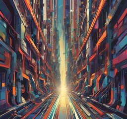 Wall Mural - illustration of abstract technology background.