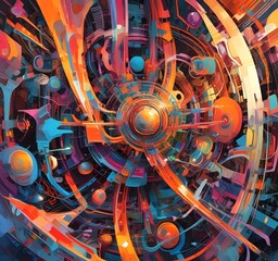 Wall Mural - illustration of abstract technology background.