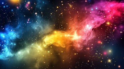 Wall Mural - cosmic nebula: a vibrant tapestry of celestial colors and stardust