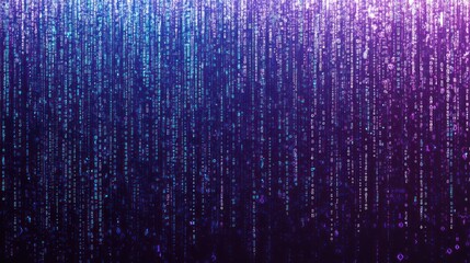 Digital rain displays falling code with a colorful gradient