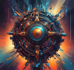 Wall Mural - illustration of abstract technology background.