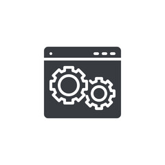 Wall Mural - a web page with a gear vector icon