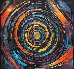Wall Mural - illustration of abstract technology background.
