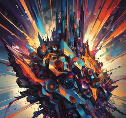 Wall Mural - illustration of abstract technology background.