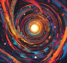 Wall Mural - illustration of abstract technology background.