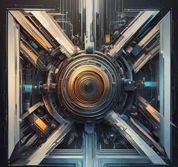 Wall Mural - illustration of abstract technology background.