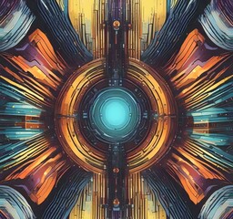 Wall Mural - illustration of abstract technology background.