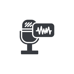 Wall Mural - A microphone with sound waves vector icon