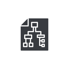 Wall Mural - a document with a hierarchical tree vector icon