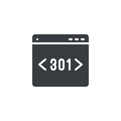 Wall Mural - a browser window with 301 vector icon
