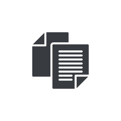 Wall Mural - two overlapping document vector icon.