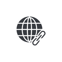 Wall Mural - a globe with a chain link vector icon
