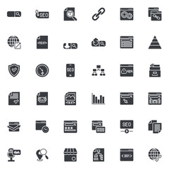 Wall Mural - seo vector icons set