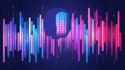 Abstract data flow, digital mind