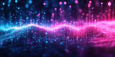 Digital background perfect for tech processes, neural networks, artificial intelligence, data transfer and encryption, digital archives, sound and graphic presentations, science, education, futuristic