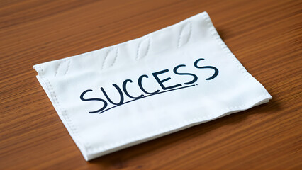 success concept on napkin