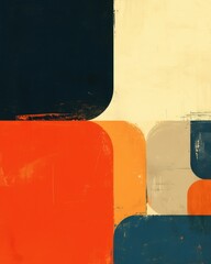 Wall Mural - abstract minimal color blocks background with large, distinct color blocks and clean lines. emphasiz