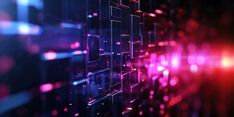 Digital background perfect for tech processes, neural networks, artificial intelligence, data transfer and encryption, digital archives, sound and graphic presentations, science, education, futuristic