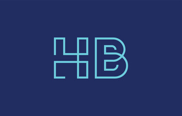 Illustration of creative typography featuring stylized letters H and B with a minimal blue color theme, suitable for branding and graphic design inspiration.