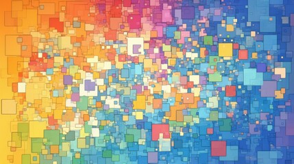 Wall Mural - abstract mosaic background with colorful tiles and geometric patterns. emphasizing creativity and de