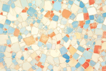 Wall Mural - Abstract mosaic patterns in vibrant colors. Set against a light background. Emphasizing cultural richness and artistic expression. Ideal for decorative designs.