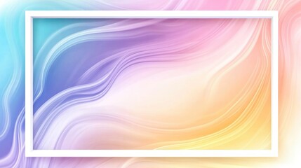 Canvas Print - Abstract pastel gradient background with white rectangular frame overlay