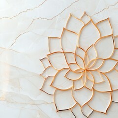Wall Mural - rose gold mandala against a textured marble background