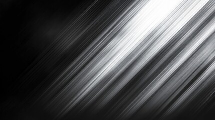 Wall Mural - Abstract grayscale streaks cascade diagonally across a dark backdrop