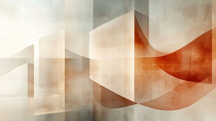 Wall Mural - abstract composition featuring geometric shapes and curved lines artwork