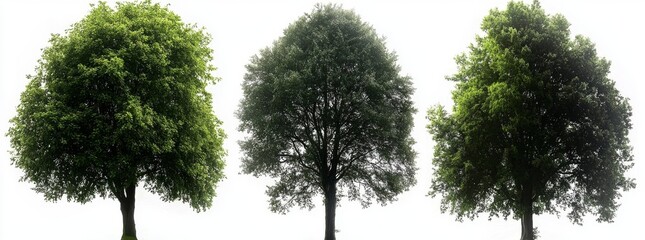 a realistic 3d rendering of celtis sinensis trees for illustration, incorporating digital compositio