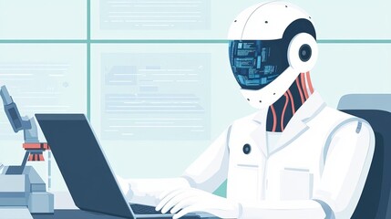 Advanced quantum coder crafting AI-driven website front-ends in a futuristic lab