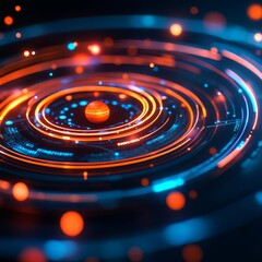 celestial ui coder, glowing planetary orbits forming an interactive interface