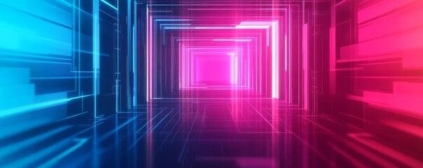 glitch effect ui coder, digital distortion and neon light reflections