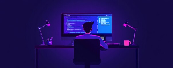 Minimalist UI designer coding a clean web interface on a dark-themed editor