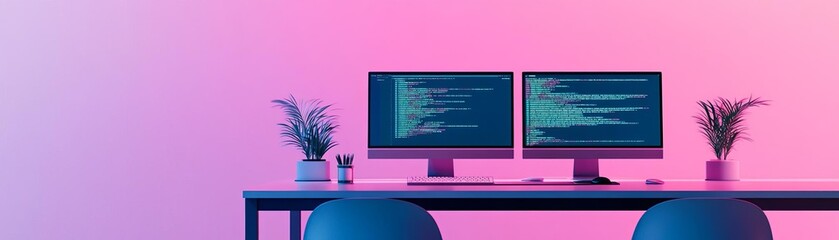 smart coder workspace, ai-assisted ui development in a futuristic office