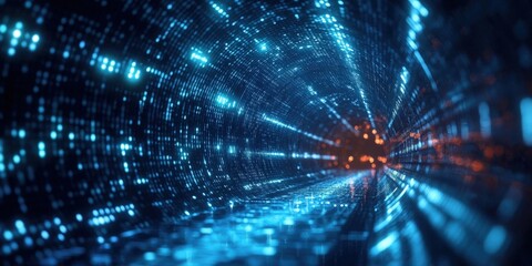 Digital background perfect for tech processes, neural networks, artificial intelligence, data transfer and encryption, digital archives, sound and graphic presentations, science, education, futuristic