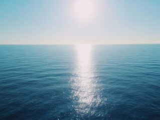 Wall Mural - ocean sun glare aerial view, peaceful seascape, travel brochure