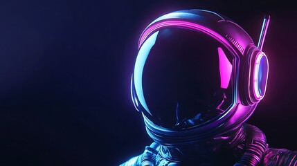 Wall Mural - Neon Astronaut: A Retro-Futuristic Vision