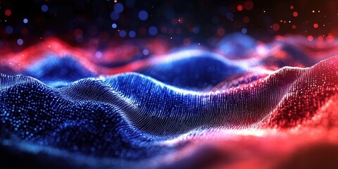Digital background perfect for tech processes, neural networks, artificial intelligence, data transfer and encryption, digital archives, sound and graphic presentations, science, education, futuristic