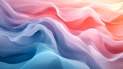 Wall Mural - abstract waves in soft hues create a calming atmosphere