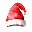 © Ace64 Studio - Festive watercolor Santa hat illustration