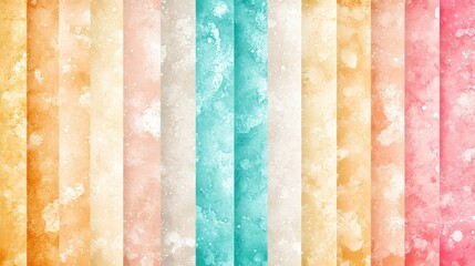 Aufkleber - Colorful Abstract Background with Soft Watercolor Stripes in Pastel Shades of Orange and Pink
