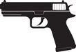 © 69creativedesigner - Automatic Handgun Pistol silhouette, black and white silhouette, vector and illustration