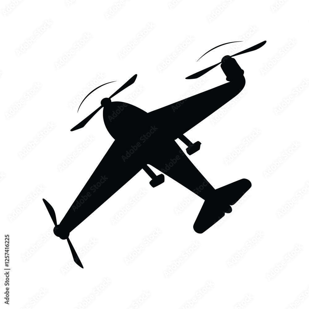 vector illustration of airplane icon black and white background Stock ...